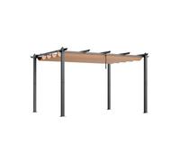 - Pergola rétractable extérieure 3x4 m avec auvent pare-soleil en alu beige
