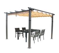 Pergola Taupe 3x3m En Aluminium Gazebo Beige