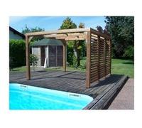 Habrita Pergola Bioclimatique Bois Traité Haute Température Vantelles Paroi - THO 3531 V