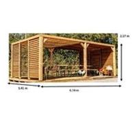 Habrita Pergola en Bois d’Épicéa Traité avec Ventelles Mobiles 20 m² - THO 3562 VVT