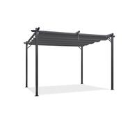 IDMarket Pergola toit rétractable 3x4 m, 4 pieds, tonnelle gris anthracite