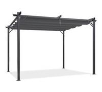 IDMarket Pergola toit rétractable 3x4 m, 4 pieds, tonnelle gris anthracite