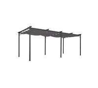IDMarket Pergola toit rétractable 4 pieds 3 x 6 m tonnelle gris anthracite