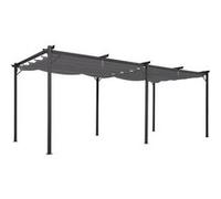 IDMarket Pergola toit rétractable 4 pieds 3 x 6 m tonnelle gris anthracite
