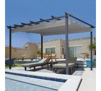 Pergola Toit Rétractable 4 Pieds 3x4 M Tonnelle Taupe