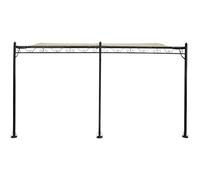 Pergola tonnelle adossée en métal - 3 x 4 m - Beige