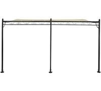 Pergola Tonnelle Adossée En Métal - 3 X 4 M - Beige Beige