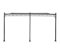 Pergola tonnelle adossée en métal - 3 x 4 m - Gris