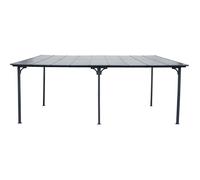 Pergola tonnelle adossée ""Marvin"" - 5.5 x 3 m - 545 x 298 x 243 cm - Gris foncé