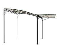 Outsunny Pergola tonnelle de Jardin avec auvent réglable Acier Polyester Haute densité crème