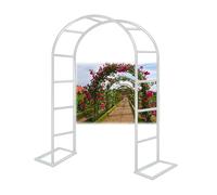 Pergola tonnelle en métal blanc - Treillis réglable pour arche de jardin, 140 x 240 cm, parfaite pour les mariages, les plantes grimpantes et la décoration extérieure - Support robuste pour fêtes de