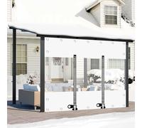 Pergola Waterproof Side Panels with Zips, Wind and Cold Resistant Outdoor Tarpaulin, PVC Plastic Tarpaulin Clear Cover, Vinyl Curtains with Grommets, 0.3mm Thick(2.3x2m)
