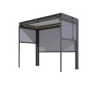 PROLOISIRS Pergola - Zephir Pool House 3x1,46 Alu et Lames - Graphite et Blanc