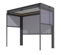 Pergola - Zephir Pool House 3x1,46 Alu et Lames - Graphite et Blanc