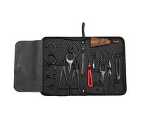 PerGrate Lot de 10 Outils de Jardin pour bonsaï en Acier Carbone avec étui en Nylon