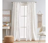 Peri Home Gates Paire de Rideaux de fenêtre tufté en Chenille avec Passe-Tringle Blanc 274,3 cm