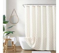 Peri Home Rideau de Douche 100% Coton pour Salle de Bain, 183 x 183 cm, Gaze imprimée Multi-Blocs