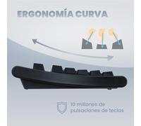 PERIBOARD-106 USB Keyboard-High Performance-High Keys-Full-Size with Numeric Keyboard-Black-Spanish QWERTY