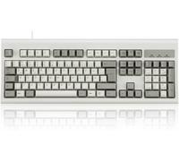 Periboard-106M Clavier Filaire Usb Plein Format Avec Design Ergonomique, Design Rétro/Vintage, Gris/Blanc