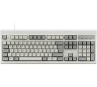 Periboard-106M, Clavier Style Rétro, Filaire Usb Pour Windows - Touches Ergonomiques Incurvées, Couleur Rétro Classique Gris/Blanc, Belge Azerty