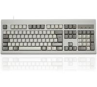 Periboard-106M Clavier Usb Filaire Performance Pleine Grandeur, Touches Ergonomiques Incurvées, Couleur Classique Rétro Gris/Blanc, Qwerty Britannique