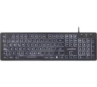Periboard 317 Es Clavier Standard Avec Rétroéclairage, Lettres Imprimées En Grand, Avec Câble, Qwerty Espagnol Avec Ñ, Noir