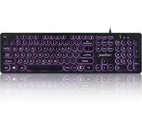 Periboard-317R Clavier Filaire Rétroéclairé Usb - Grande Lettre Imprimée - Led Blanche - Touches Rondes Élégantes - Anglais Us