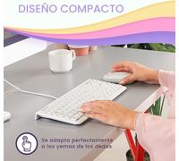 PERIBOARD-407 Mini Chiclet Keyboard with USB Cable White 320 x 141 x 25 mm (Spanish Keyboard)