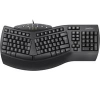 Periboard-512 Clavier Split Ergonomique Filaire Usb, Design Divisé, Avec 7 Touches Multimédias Et Repose-Poignet Intégré, Qwerty Italien, Noir