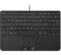 Periboard-525 Fr, Clavier Mini Usb Filaire Avec Pavé Tactile ¿ Touches À Ciseaux X Type ¿ 28,4X18,2X2,8 Cm ¿ 2 Hubs Usb Intégrés ¿ Disposition Azerty Française