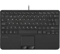 Periboard-525Es, Mini Teclado Usb Con Cable Y Panel Táctil - Teclas De Tijera Tipo X - 28 X 18 X 2,8 Cm - 2 Concentradores Usb Integrados - Español