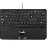 Periboard-526 Es, Mini Clavier Usb Avec Câble Et Trackball - Touches Ciseaux Type X - 28 X 18 X 2,8 Cm - 2 Concentrateurs Usb Intégrés - Espagnol