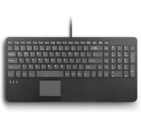 PERIBOARD-534 FR, Clavier USB Compact Filaire avec Pavé Tactile - Touches Ciseaux de Type X - 39,7x19,8x3 cm - Intègre 2 Hubs USB et Un Pavé Numérique