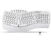 Periboard-612 Clavier Ergonomique Sans Fil Avec Double Mode 2,4 G Et Fonctions Bluetooth, Compatible Avec Windows 10 Et Mac Os X, Blanc, Qwerty Uk