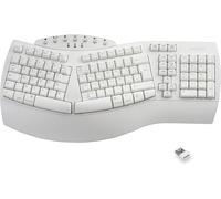 Periboard-612W, Grand Clavier Ergonomique Sans Fil, Connexion 2.4Ghz Et Bluetooth 4.0 Pour Windows Et Mac ¿ Blanc, Azerty