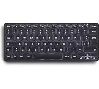 Periboard-732B Mini Clavier Rétro-Éclairé Sans Fil - Batterie Rechargeable - Touches À Ciseaux De Type X - Rétroéclairage Blanc - Disposition Française