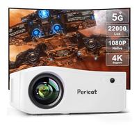 pericat 5G WiFi Bluetooth Projector, Native 1080P Outdoor Movie Projector with 350"" Display, 18000L Home Theater Video Projector 4K S