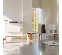 PERICLES - Chambre Duo Pure Blanc Lit bébé 60x120cm + Commode Blanc