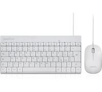 Periduo-212 Set Souris Et Mini Clavier Usb Filaire ¿Pour Windows, Touches De Choix Rapide Et Multimédia, Disposition Italienne Qwerty, Blanc