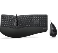 Periduo-505, Clavier Fractionné Ergonomique Filaire Et Souris Verticale Avec Repose-Poignet Réglable Et Touches À Membrane Discrète, Disposition Britannique