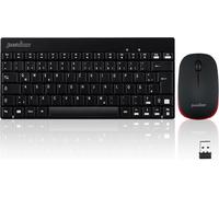 Periduo-712 Mini Clavier Et Souris Sans Fil Avec Récepteur Nano 2,4 Ghz Noir Léger Et Petit