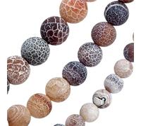 PerIes de bi-joux DIY PerIes rondes d'agates de givre multicolores mates, 6MM/8MM/10MM, fabrication bi-joux à faire soi-même, pierres semi-précieuses naturelles, en vrac