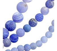 PerIes de bi-joux DIY PerIes rondes d'agates de givre multicolores mates, 6MM/8MM/10MM, fabrication bi-joux à faire soi-même, pierres semi-précieuses naturelles, en vrac
