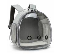 Periglo Cage de transport pour petit perroquet, sac à dos portable, cage de transport pour animal domestique, cage intérieure et extérieure pour perroquet, hérisson, rat, lapin, gris