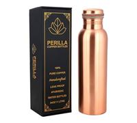 Perilla Home Bouteille d'eau en cuivre pur anti-fuite 100 % pur - Récipient en cuivre ayurvédique - Buvez plus d'eau et profitez immédiatement des bienfaits pour la santé - Pour la salle de sport et