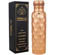 Perilla Home Bouteille d'eau en cuivre pur ayurvédique anti-fuite - Buvez plus d'eau et profitez des bienfaits pour la santé - Pour la salle de sport et le yoga (motif