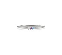 PERIMADE Bague avec pierre de naissance pour femme - Plaqué or 18 carats - Triple mois de naissance - Bague empilable personnalisée en oxyde de zirconium hypoallergénique - Argent sterling 925