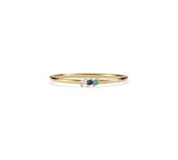 PERIMADE Bague avec pierre de naissance pour femme - Plaqué or 18 carats - Triple mois de naissance - Bague empilable personnalisée en oxyde de zirconium hypoallergénique - Argent sterling 925