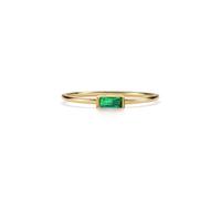 PERIMADE Bague avec pierre de naissance taille baguette pour femme, plaqué or 18 carats, bague en argent sterling 925 hypoallergénique, cadeau d'anniversaire tendance, taille 6 à 8, Argent sterling