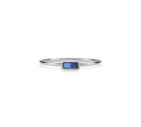 PERIMADE Bague avec pierre de naissance taille baguette pour femme, plaqué or 18 carats, bague en argent sterling 925 hypoallergénique, cadeau d'anniversaire tendance, taille 6 à 8, Argent sterling